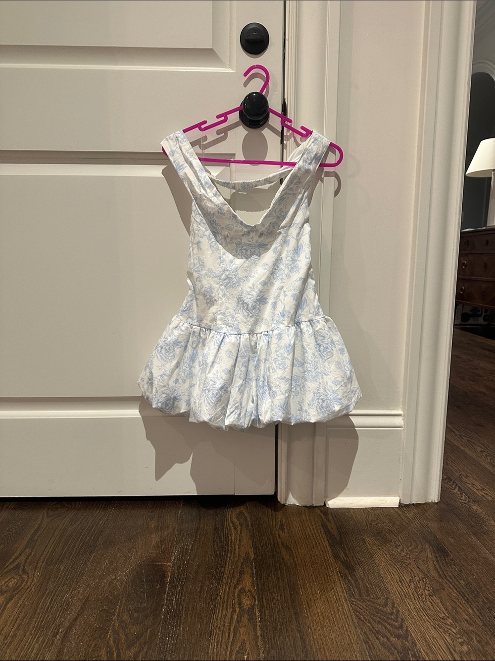 Peppermayo Blue and white off the shoulder dress NWT